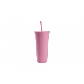 Sublimation 24OZ/700ml Double Wall Plastic Tumbler with Straw & Lid (Pink, Paint)(10/pack)